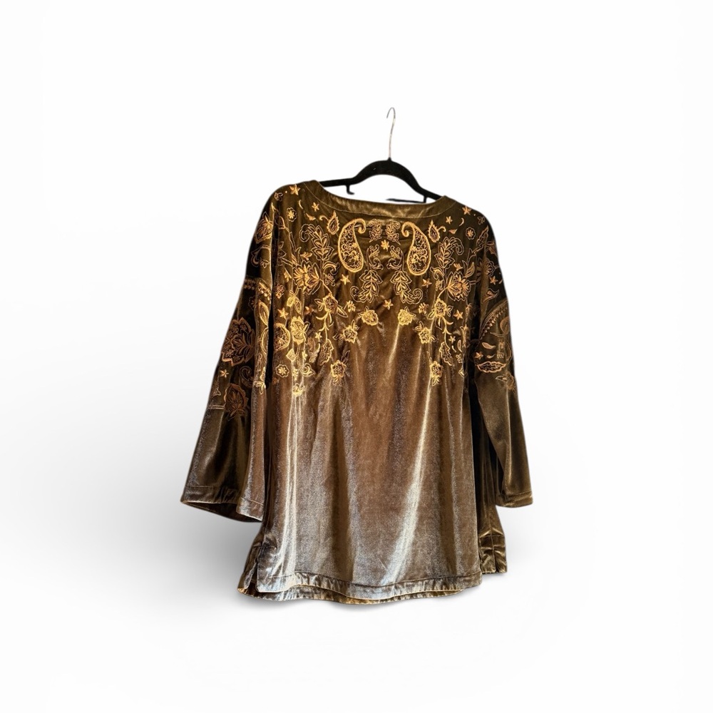 Soft Surroundings Embroidered Velour Tunic 1X